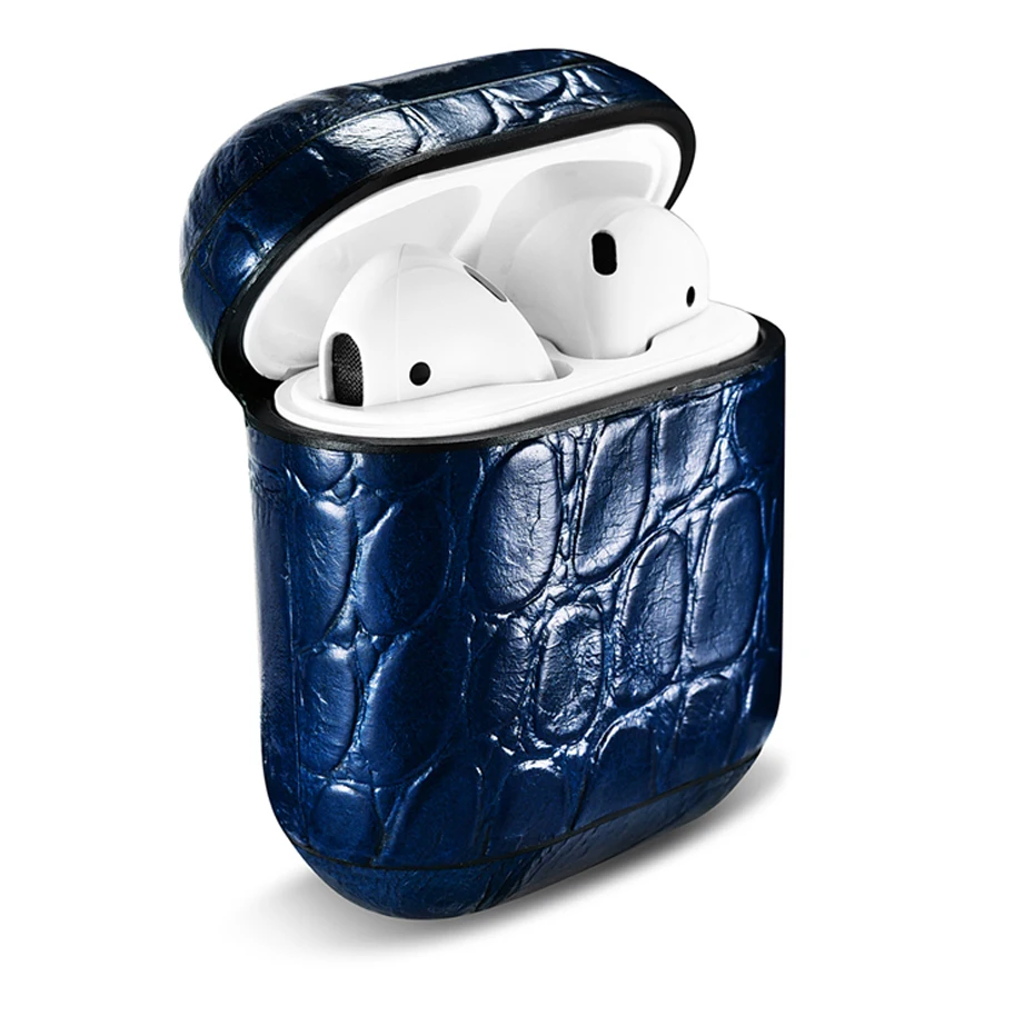 Для AirPods чехол Топ натуральная кожа чехол для Apple Airpods роскошный крокодил дизайн защитные наушники аксессуары чехол