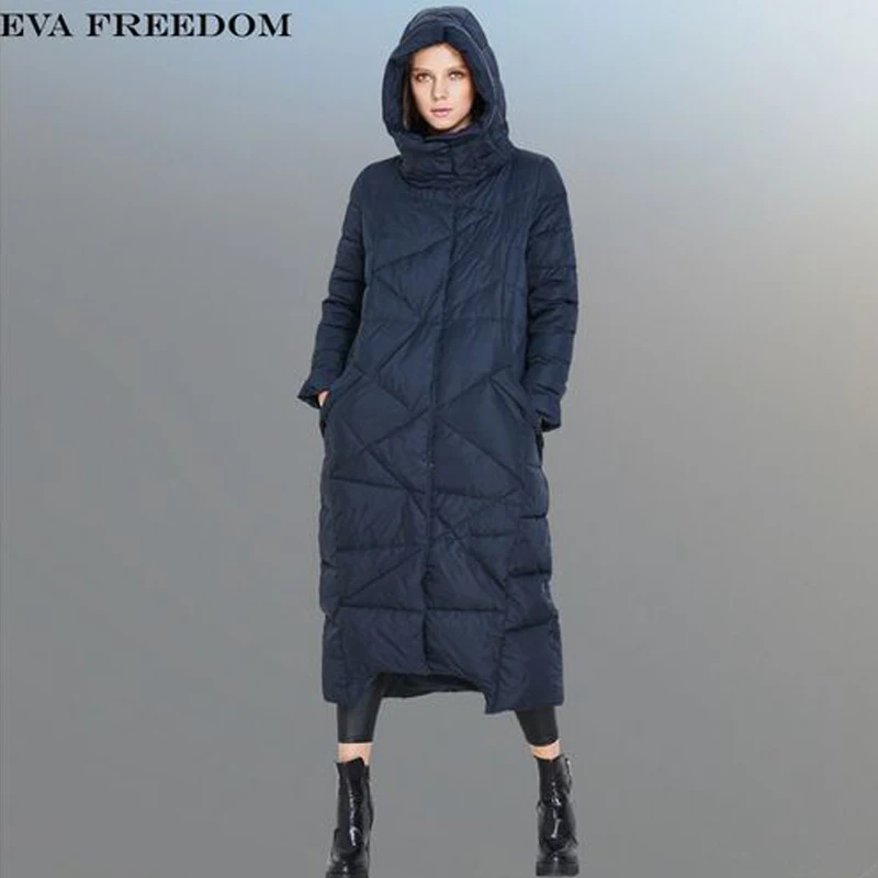 Женская куртка парка на утином пуху теплая длинная высокого качества зима 2019|parka