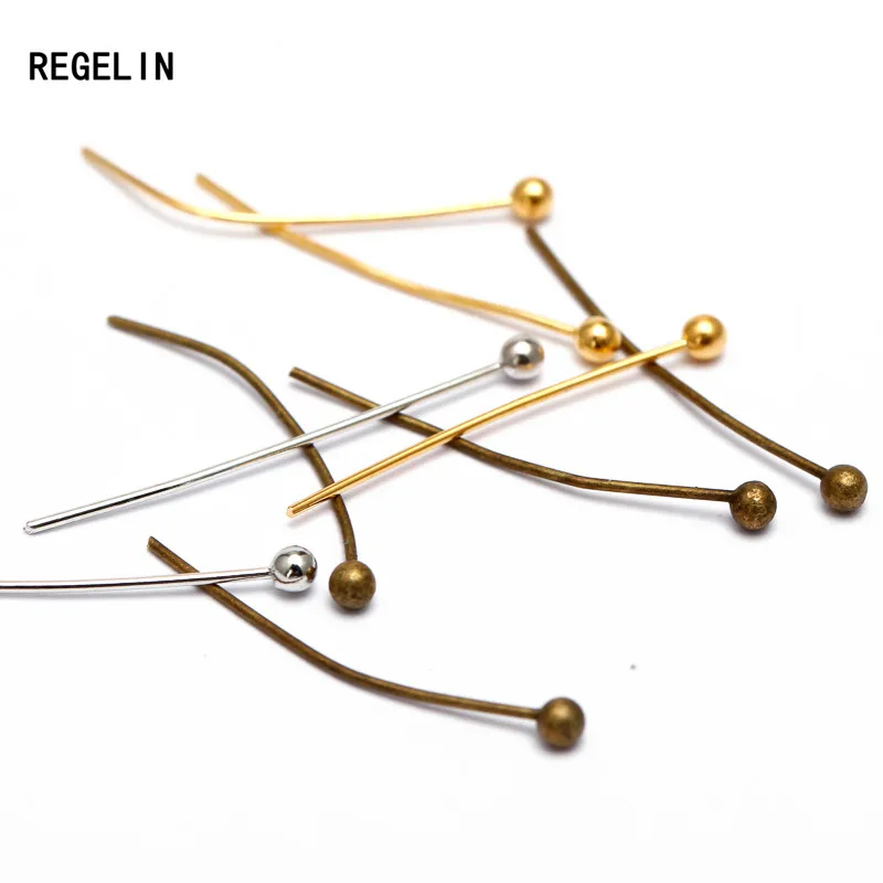 

REGELIN 2017 Fashion 200pcs/bag 18/20/24/30/35/40mm Length round Head bead Pins Needles For DIY Jewelry Making Accessories