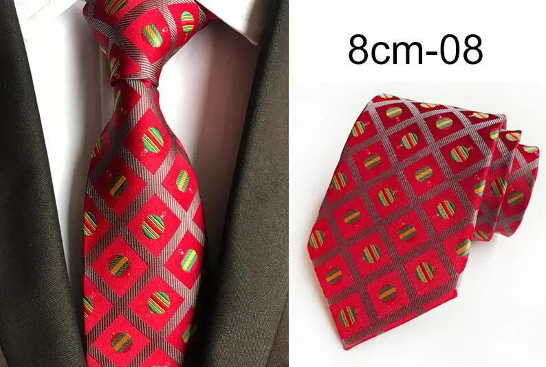 08 Ricnais, 8 см, мужской Рождественский галстук, дерево, животное, принт, галстук, жаккардовый, волнистый, корбаты, Vestidos, снеговик, узор, галстук на шею, галстуки - Цвет: 08