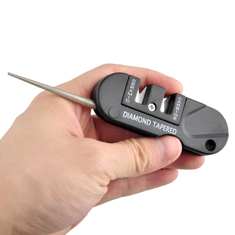 Портативный Вольфрам Керамика карбида Ножи точильный камень точилка резкость