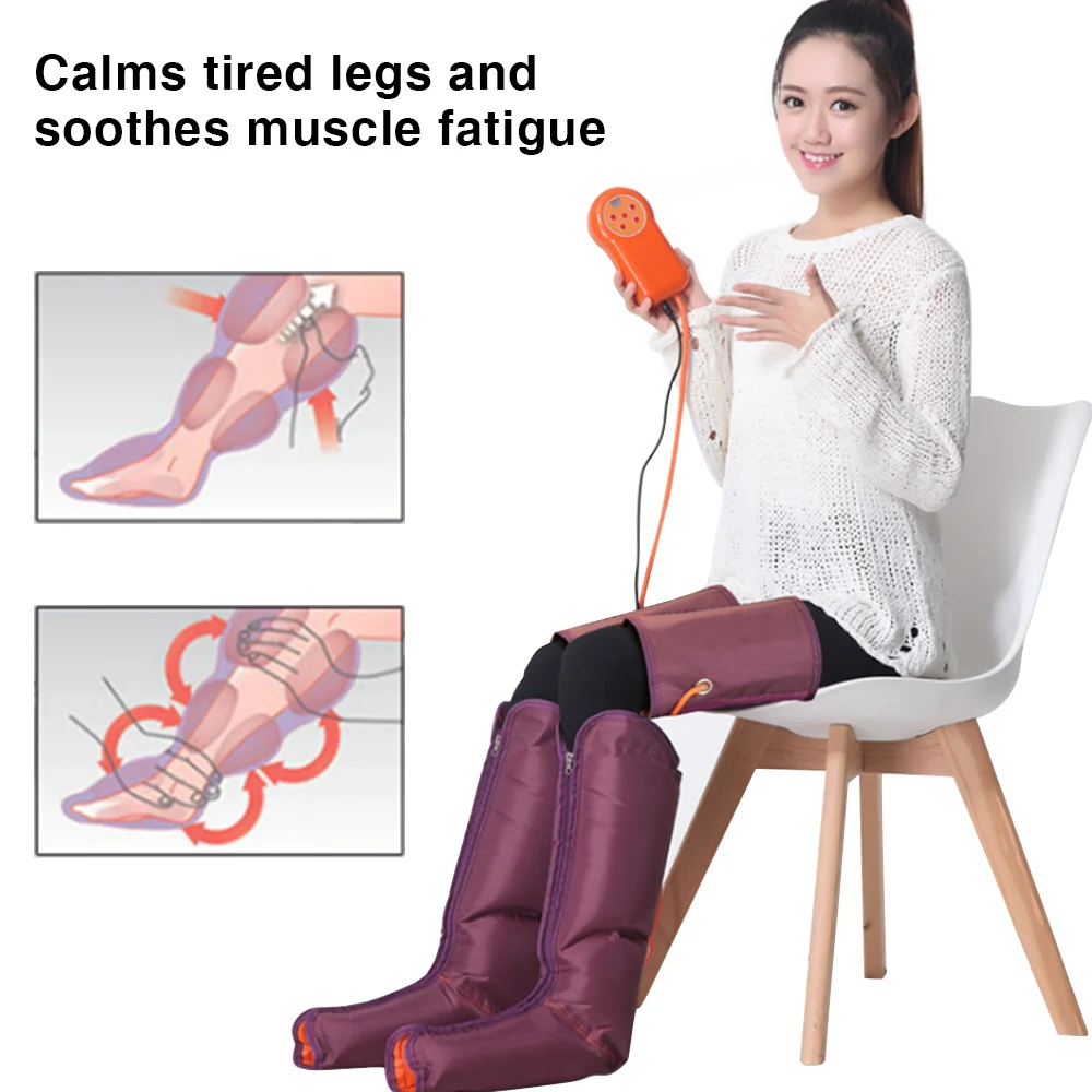 Electric Leg Massager Relief Fatigue Air Compression Massager Foot Leg Machine Relaxation Calms Tired Soothes Muscle
