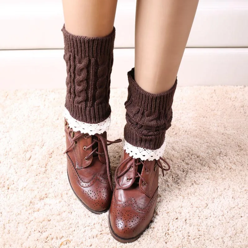 2019 Новые популярные женские зимние трикотажные ножки модные кружевные