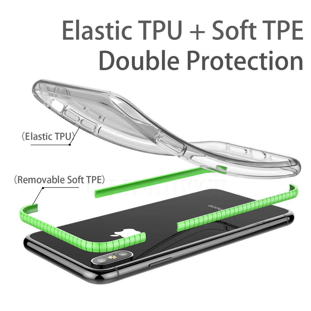 Double Color Shockproof Silicone Case For iPhone XS Max XR X Phone Cover Cases 6 6s 7 8 Plus + 10 x xr xs max Funda Shell |