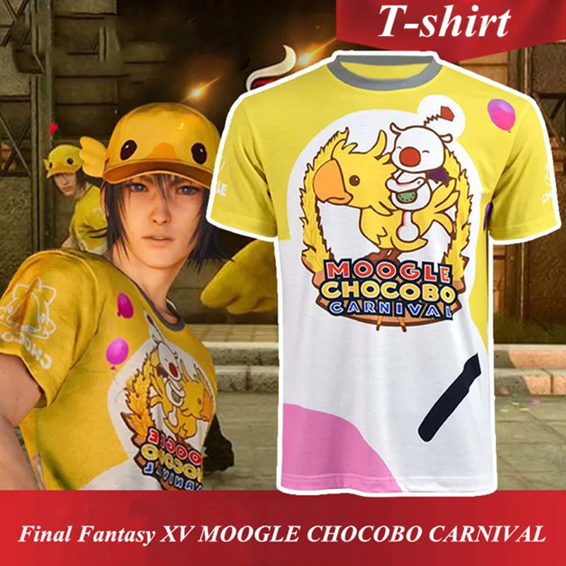 Аниме! Final Fantasy XV MOOGLE CHOCOBO Карнавальная футболка для косплея летний модный топ