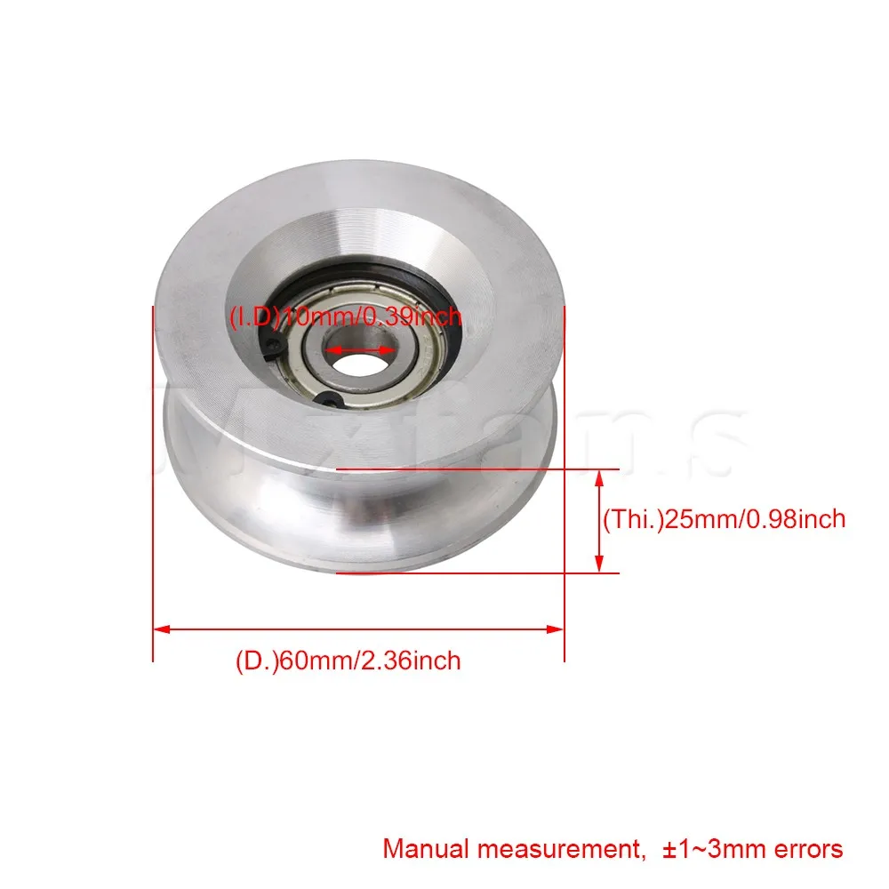10x60x25 мм направляющая подшипника пассивное колесо паз шкив колеса CNBTR|pulley wheel|wheel