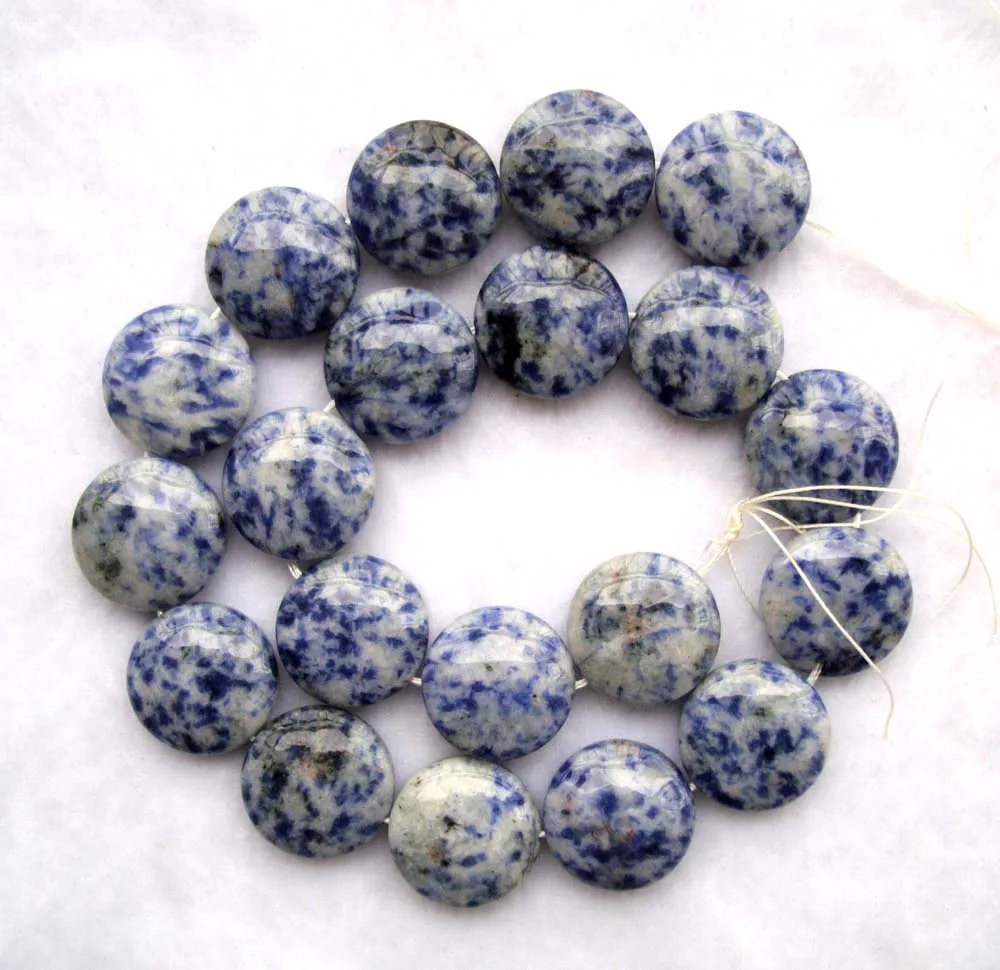 Sodalite монета/Круглые 20 мм свободные бусины для самостоятельного изготовления