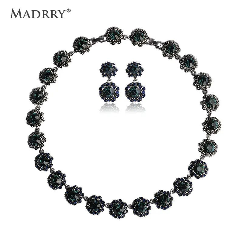 Винтажные роскошные ожерелья серьги Ювелирные наборы изысканные стразы