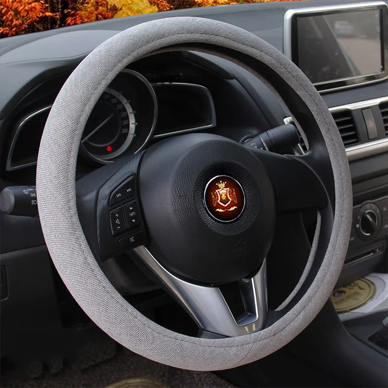 Flax Braided Car Steering Wheel Cover Breathable Non-slip Auto Covers 15 inches 38 cm Universal Fits Most Styling | Автомобили и