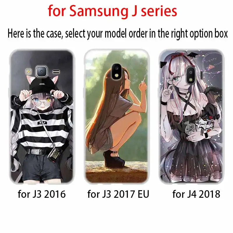 nime cartoon beauty case Cover TPU Silicone Coque For Samsung Galaxy J6 J8 J3 J5 J7 J4 J2 J1 Plus 2018 2016 2017 EU Prime Ace | Мобильные