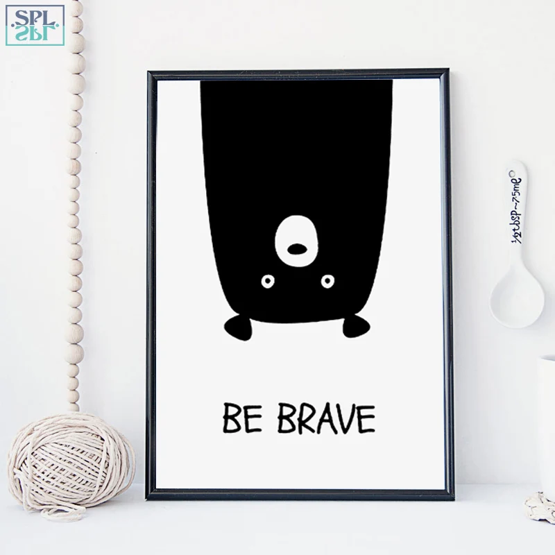 SPLSPL быть смелым! Мальчик и девочка комната украшения стены Картина милый