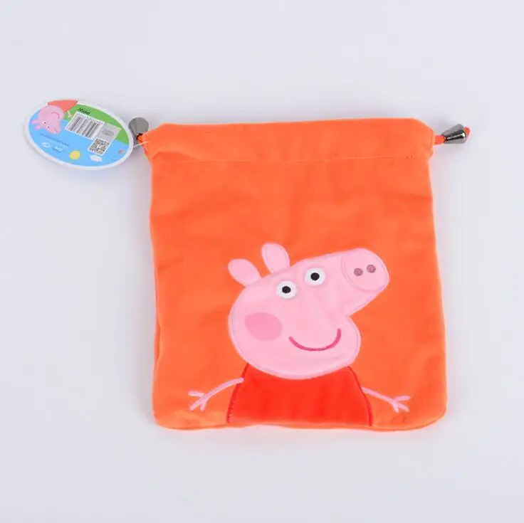 Подлинный плюшевый пакет peppa Pig pocket 18*22 см милый Джордж Пеппа Тяговая веревка карманная сумка для хранения сумка