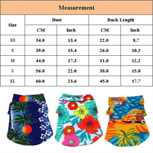 Повседневная футболка с цветочным рисунком для собаки и щенка Гавайский жилет
