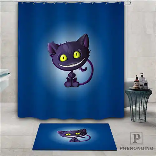 На заказ милый кот (1) водонепроницаемый занавеска для душа коврик дома ванной