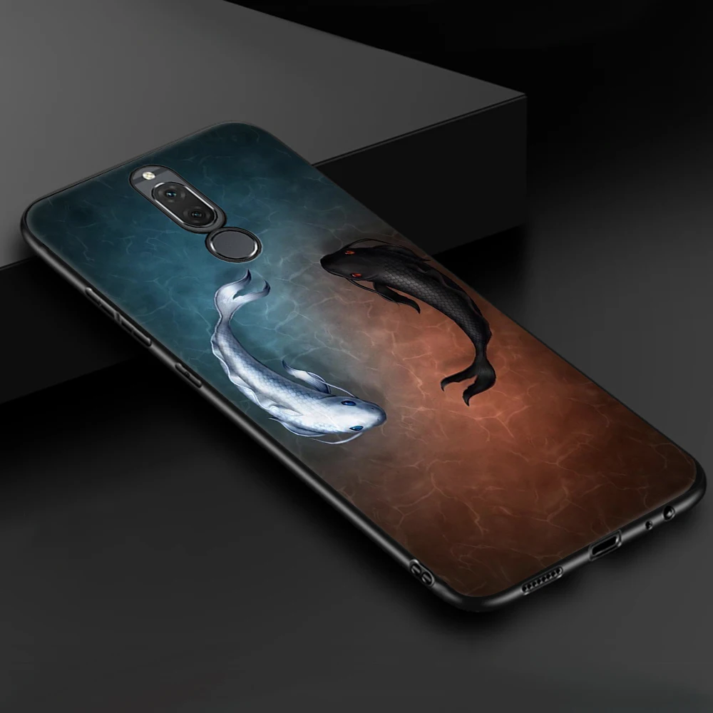 Черный ТПУ чехол для телефона huawei P20 P10 Pro mate 10 Lite P8 P9 Lite для Honor 8 9 Lite Y9 Enjoy 8 Plus чехол с кошками - Цвет: 14