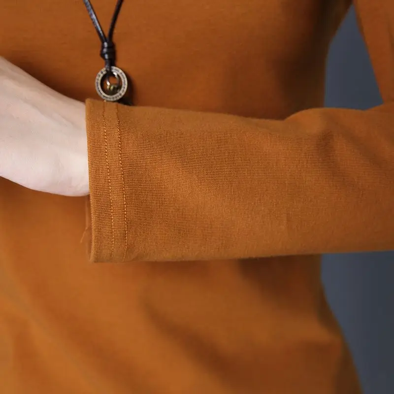 Хлопковая водолазка vetement femme automne Повседневная футболка 2018 | Женская одежда