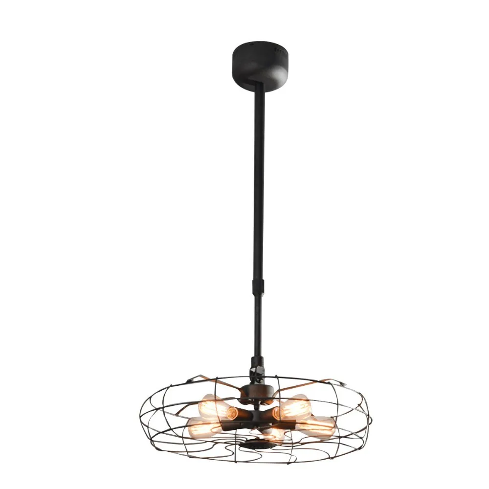 Vintage Iron Art Loft Pendant Light Fans Lamp American Country 5 Heads Edison Lighting Bar Cafe Warehouse Decor | Освещение