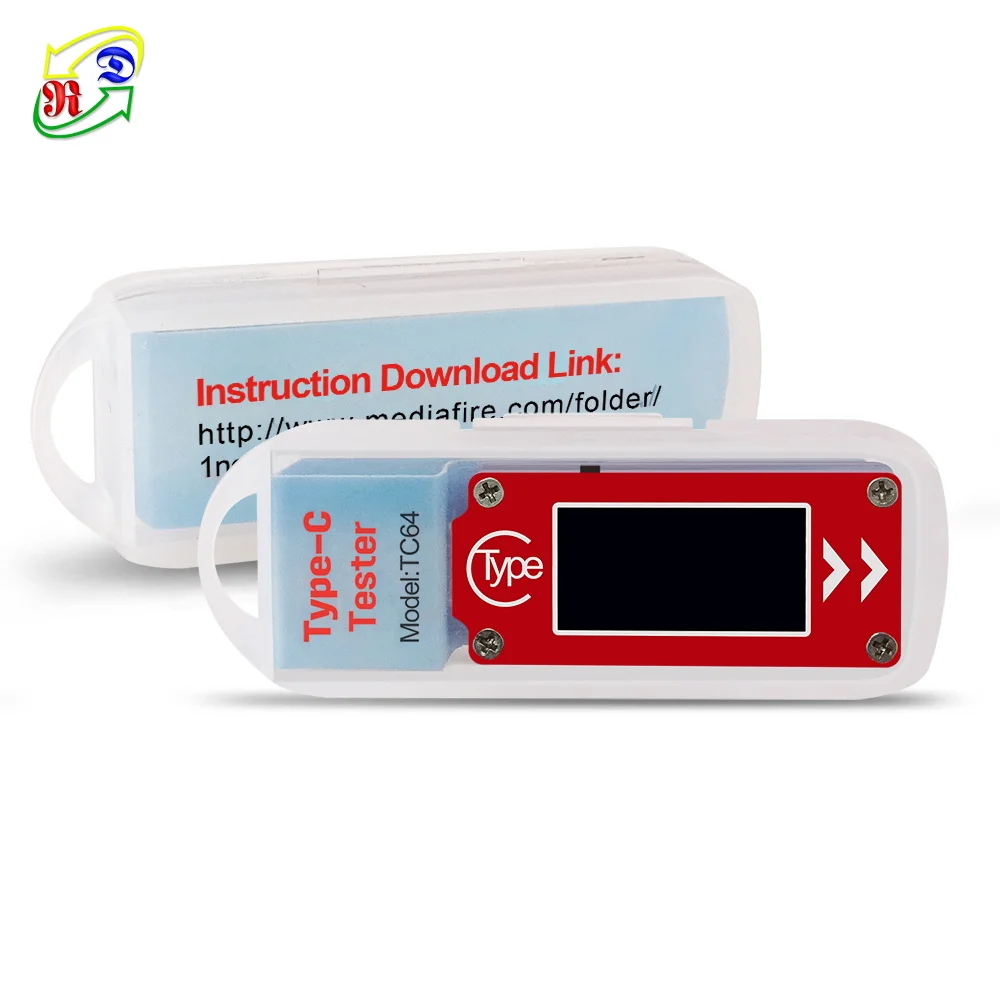 TC64 тип c цветной ЖК дисплей USB Вольтметр Амперметр Напряжение измеритель тока