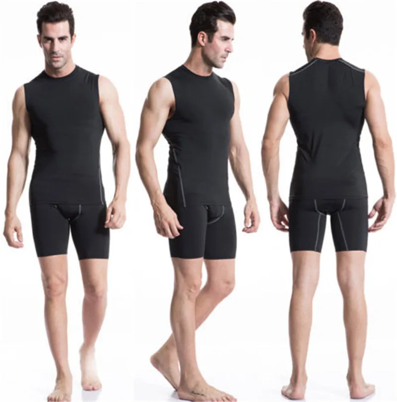 Polera De Compresion Hombre Спортивная Беговая Футболка мужская без рукавов компрессионный жилет Баскетбол Фитнес тренировочные майки спортивная одежда