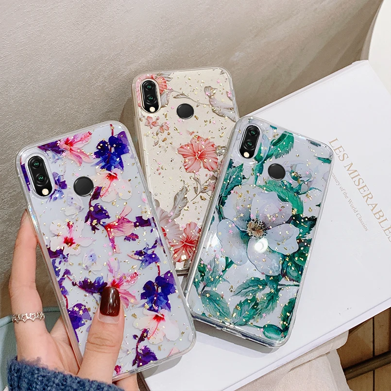 Luxury Floral Phone Case For Huawei P20 Lite Flower Pro Mate 20 pro Cover Coque Fund |