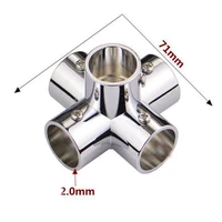 25mm round pipe connecting piece stainless steel 5 way pipe connector tube fitting zinc alloy 2pcs