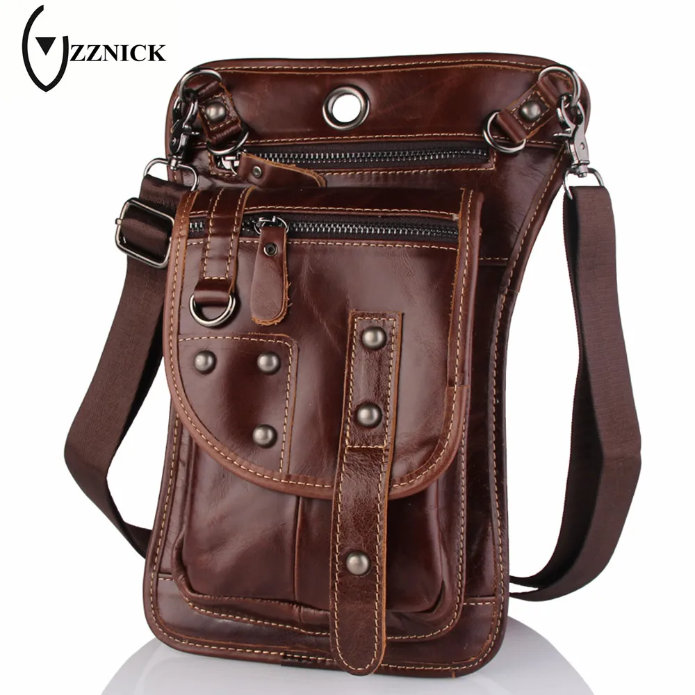 ZZNICK 2018 Натуральная кожа Мужская сумка винтажная маленькая через плечо сумки