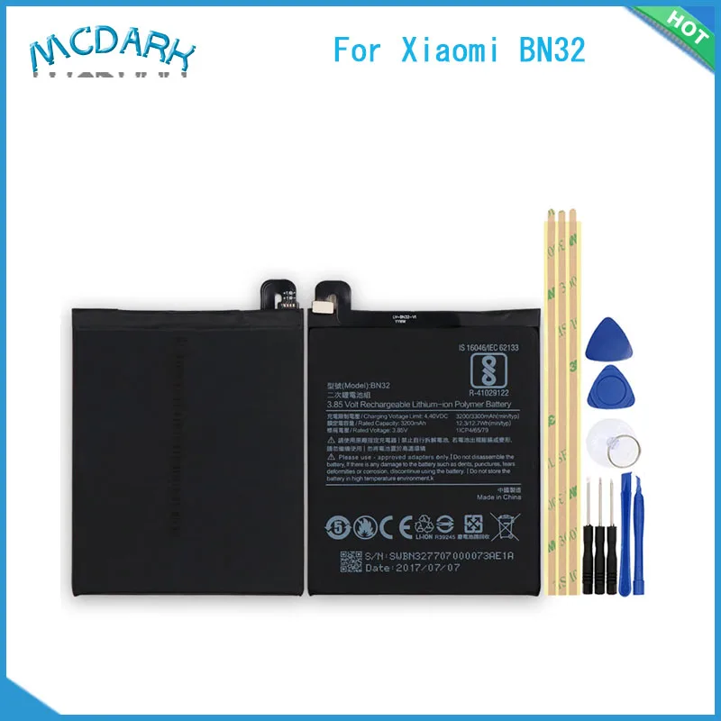 Аккумулятор Mcdark 3300 мАч для Xiaomi BN32 Сменные Аккумуляторы телефона перезаряжаемые +