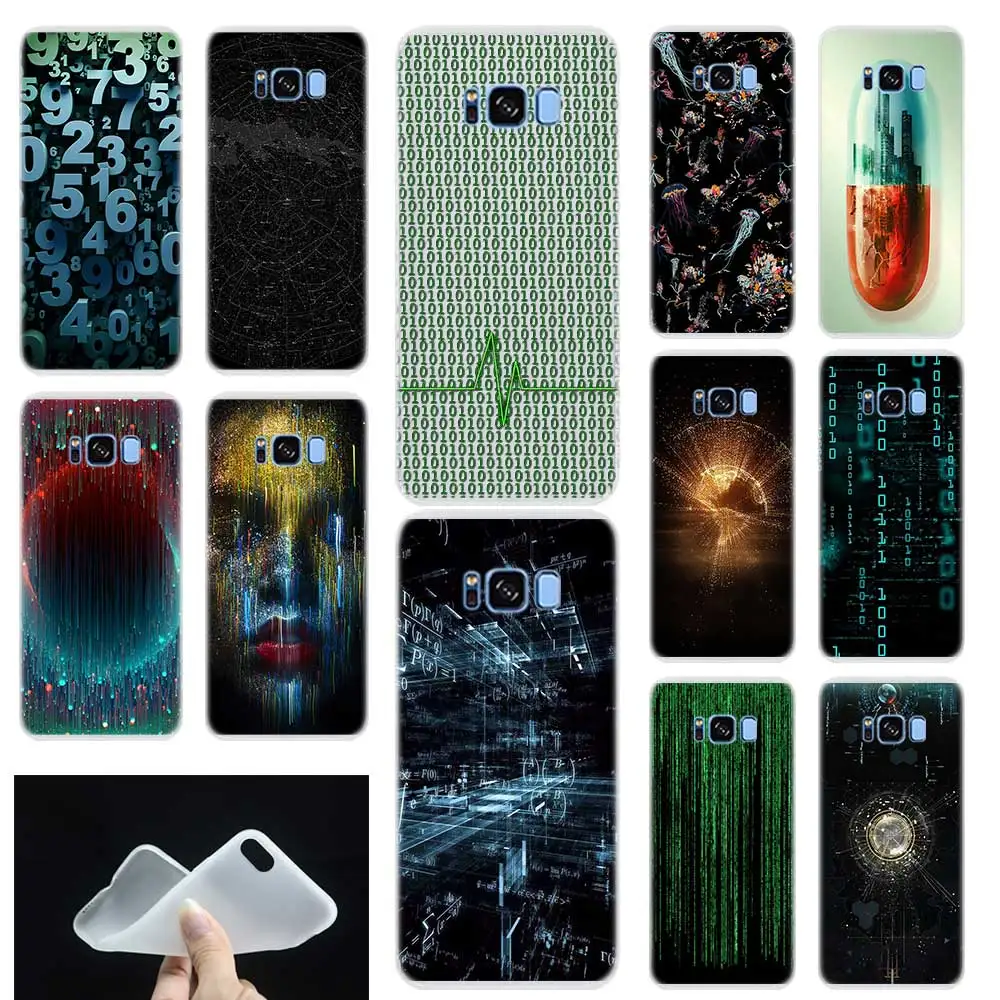 Мягкий силиконовый чехол из ТПУ с матричным рисунком для Samsung Galaxy S7 Edge S8 S9 S10 S11 S20 S21