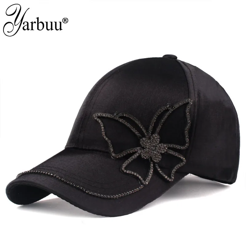 Новинка 2019 модная бейсболка YARBUU с черной бабочкой Снэпбэк Кепка для девушек и