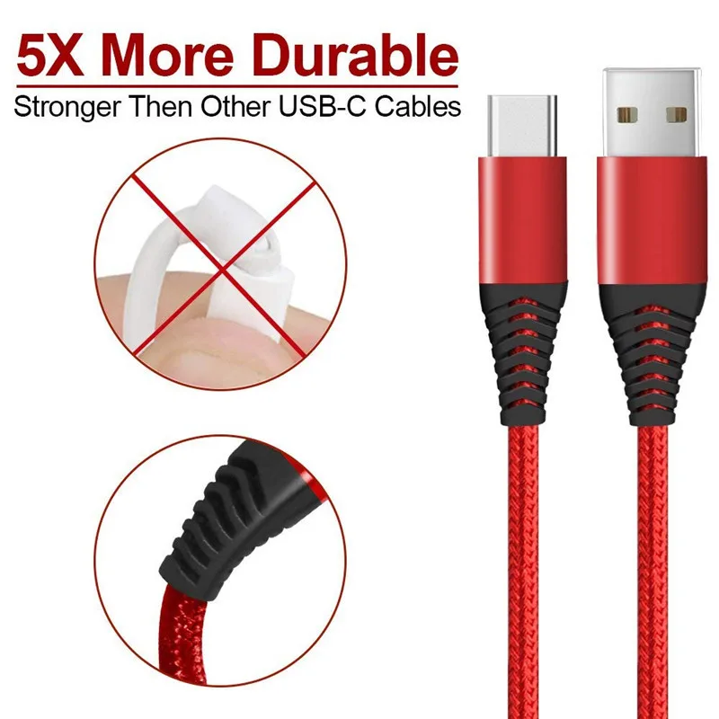 Кабель USB Type-C длиной 1 8 м быстрое зарядное устройство для синхронизации данных