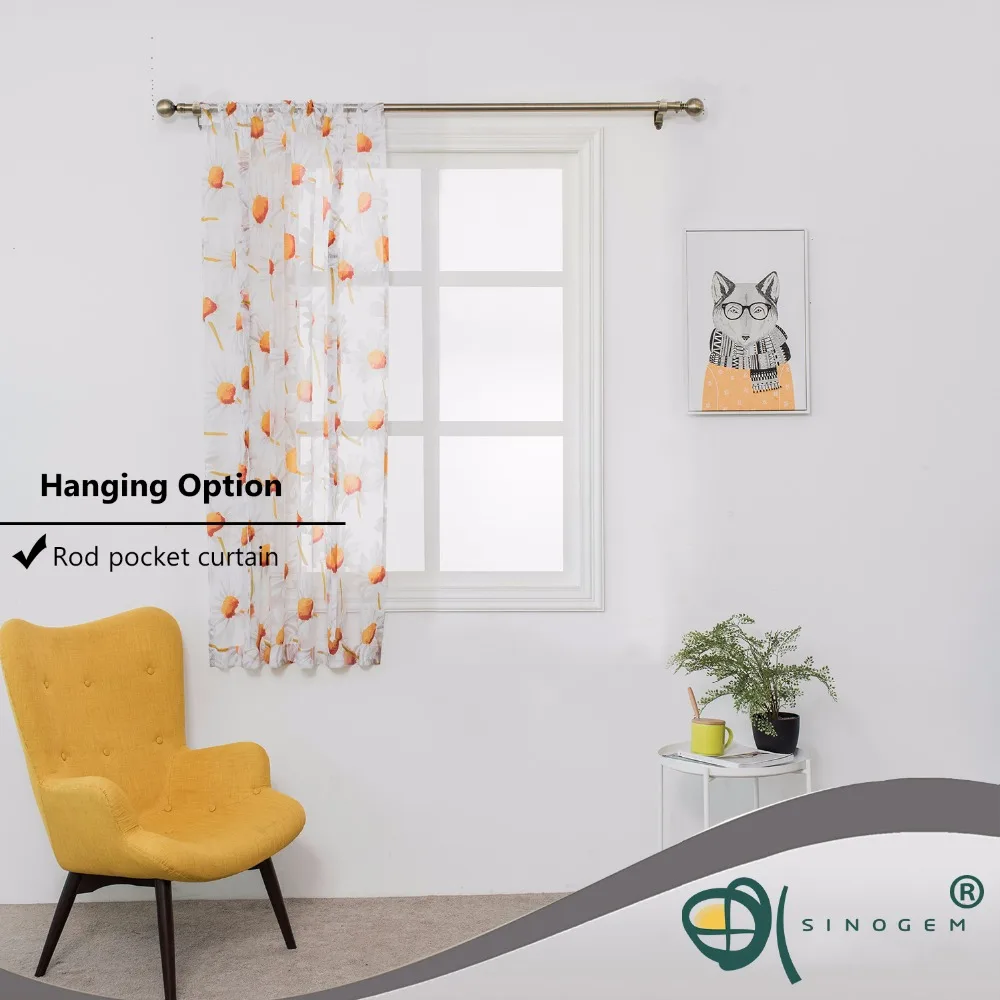 Подсолнечник кухня короткие sheer шторы выгорания римские Панель Тюль обработки