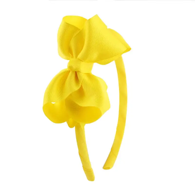 Yellow B Новинка, 98 цветов, повязка для волос с бантом для девочек, детская цельная повязка для волос с корсажной лентой ручной работы, аксессуары для волос в горошек, головной убор - Цвет: Yellow B