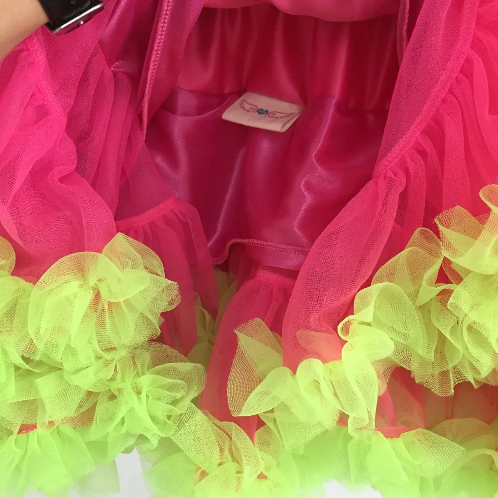 Пышная фатиновая детская юбка-пачка ярко-розовая и зеленая для девочек От 0 до 10