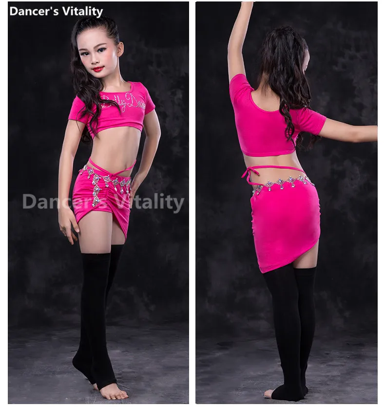 Профессиональная Одежда для танцев девочек топ из модала с короткими рукавами +