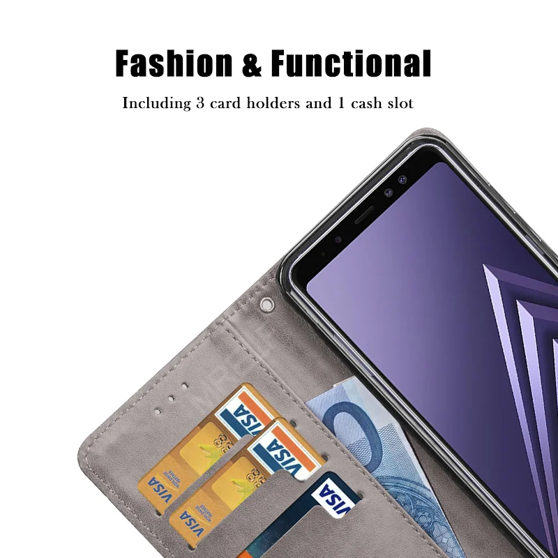 Чехол Кошелек MRELF для Samsung Galaxy A8 2018 кожаный чехол телефона Datura пленка Plus