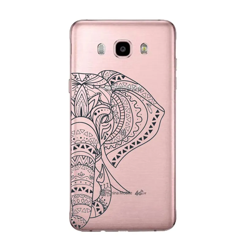 Мягкий прозрачный чехол из ТПУ С Рисунком Слона для Samsung J3 J5 J7 S6 S7 S8 note8 A3 A5 C7 J2prime Flora