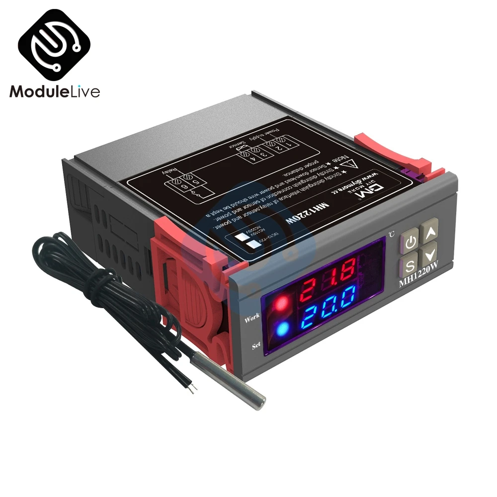 Цифровой дисплей MH1220W 220V 110V 12V термостат температурный контроллер внутренний