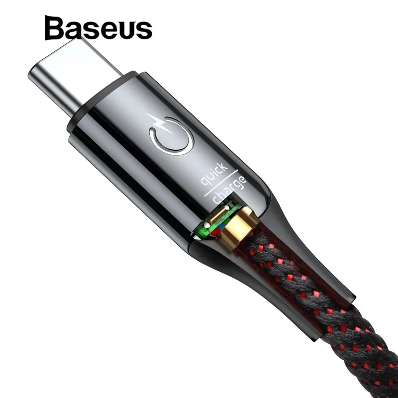 Кабель Baseus USB Type C с поддержкой быстрой зарядки 3 А для телефонов samsung galaxy note 9 s9 one plus