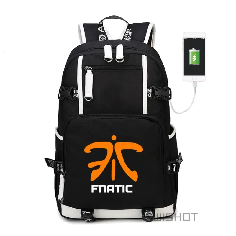 Black1 WISHOT Team Fnatic Virtus. pro DOTA 2 рюкзак CS CSGO NAVI для подростков многофункциональная USB зарядка SK Gaming Ninjas - Цвет: Black1
