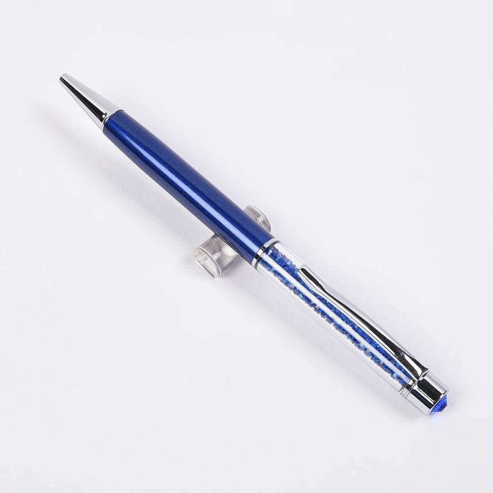 deep blue Новое поступление вращающаяся металлическая цветная кристальная шариковая ручка с блестящим бриллиантом топ студенческий подарок школьные офисные принадлежности - Цвет: deep blue