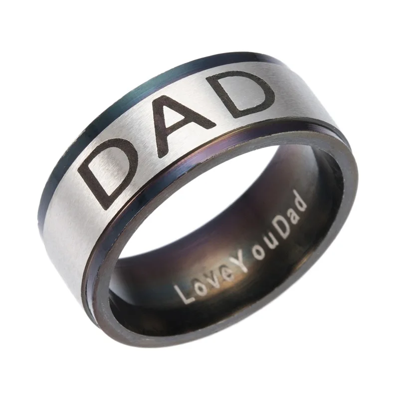 Мужское кольцо с гравировкой Gaxybb из нержавеющей стали надписью I Love You Daddy 3
