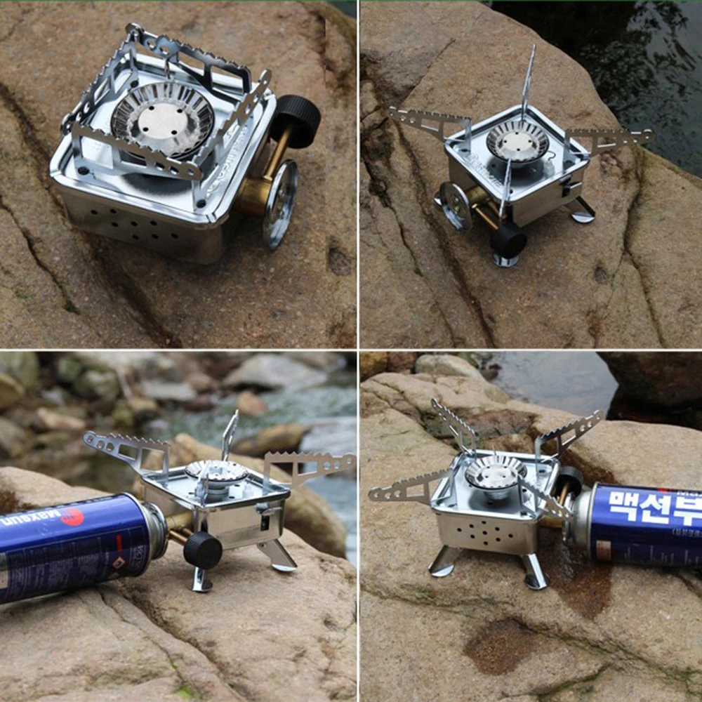 Портативная напольная газовая плита из нержавеющей стали складывающаяся