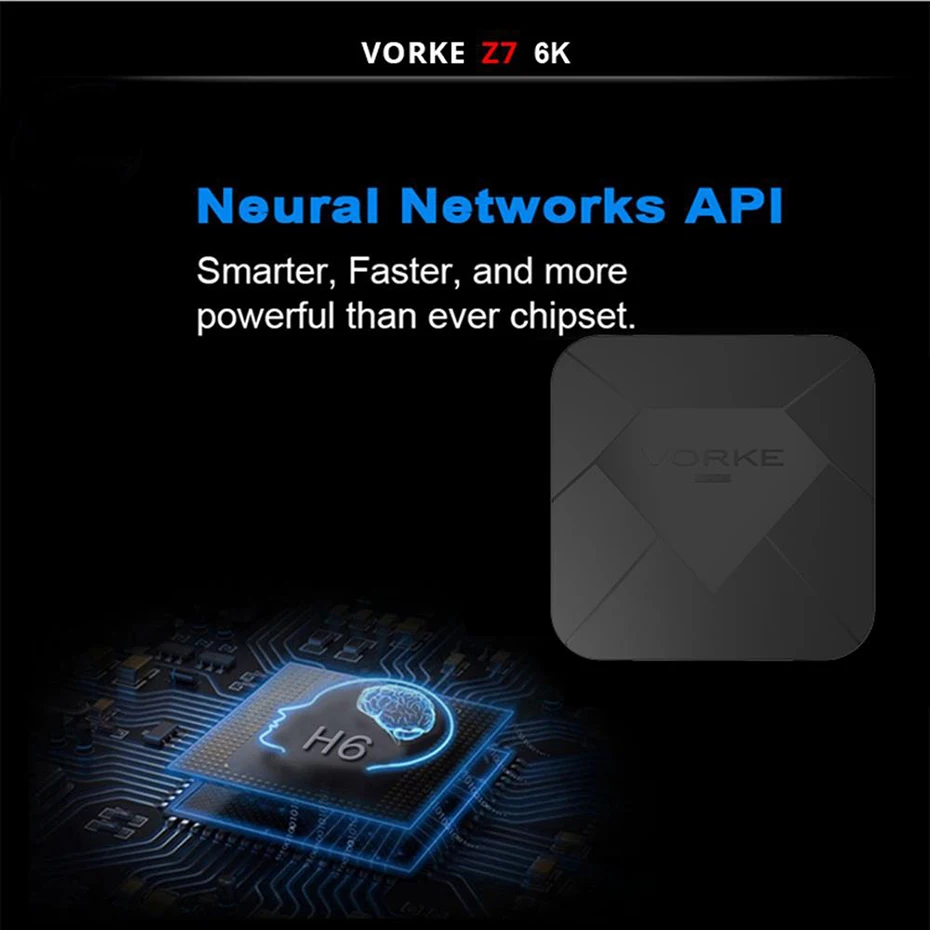 Vorke Z7 Android 9,0 tv Box IP tv Smart tv Box Allwinner H6 четырехъядерный 1,8 ГГц 6K HDR 2G/4G ram 3 2G/64G rom HDMI WiFi USB3.0 часы