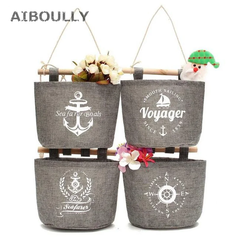 4 шт./компл. сумка для хранения на стене органайзер хлопок якорь карман подвесной