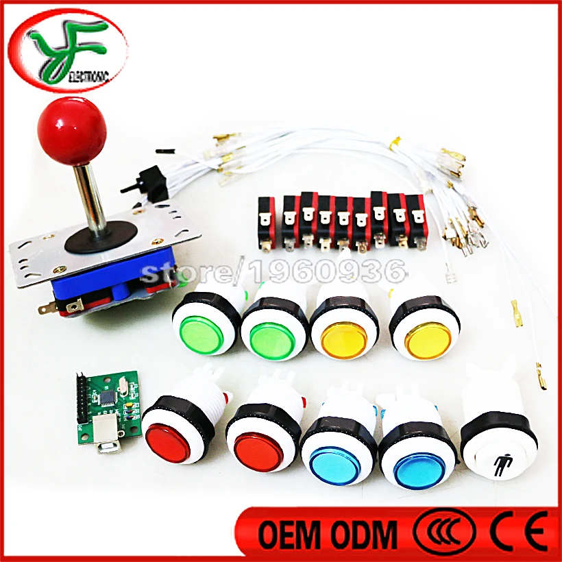 

Free shipping DIY Arcade Game kit for 4/8 way joystick player USB to PC PS3 Mame Terminal Button Microswitch L type feet