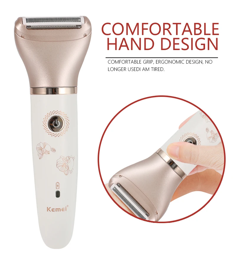 Kemei-1632 2 In 1 Women Electric Epilator Rechargeable Lady Shaver Depilation Machine Hair Removal Trimmer Epilator For Bikini