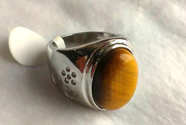 Новинка мужские натуральные тигры камень для глаз Размер 8 9 10 11 подарок модное