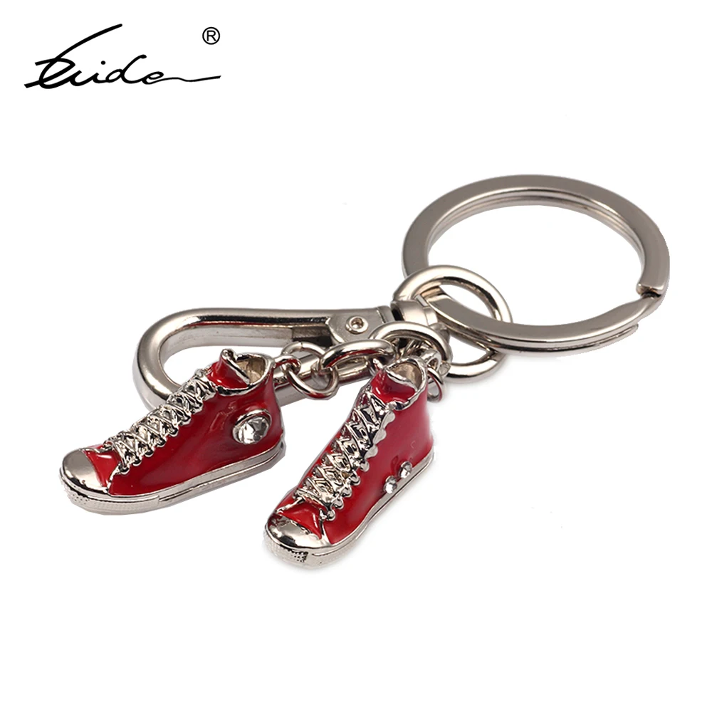Спортивный брелок в виде кроссовка туфли из красной парусины стиле хип хоп рок
