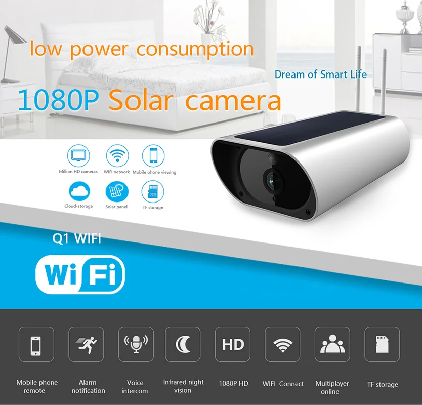 Wi Fi охранное Наблюдение Водонепроницаемая наружная камера ИК Ночное Видение