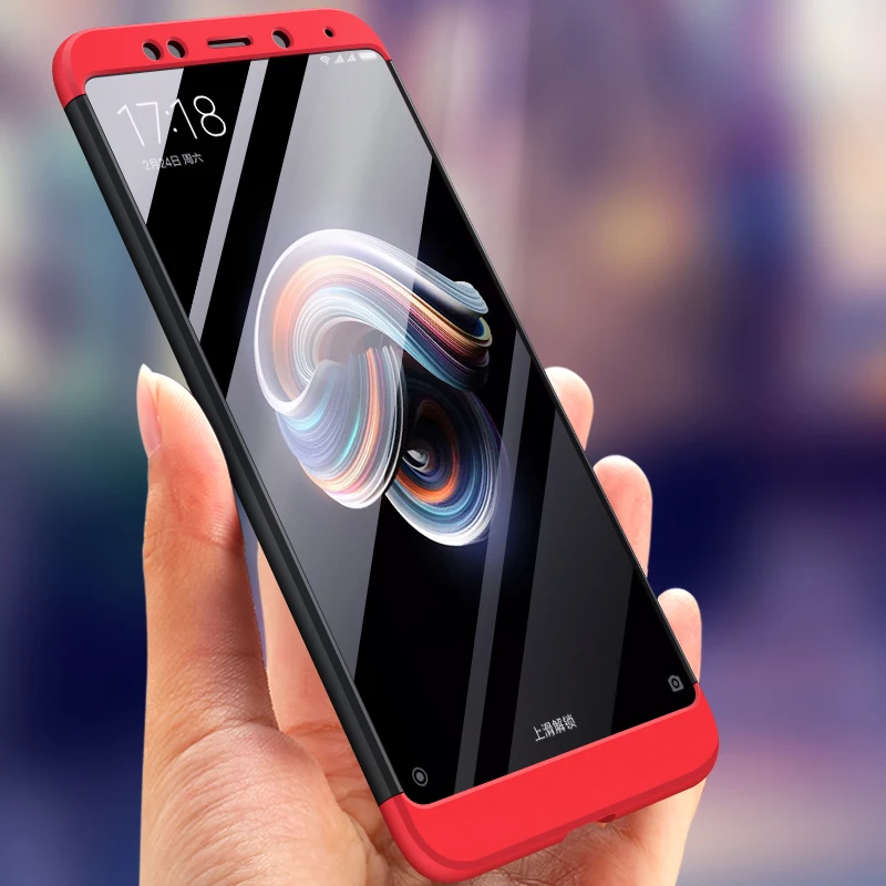 Чехол GKK для Xiaomi Redmi Note 5 Pro с полной защитой 360 противоударный ультратонкий жесткий